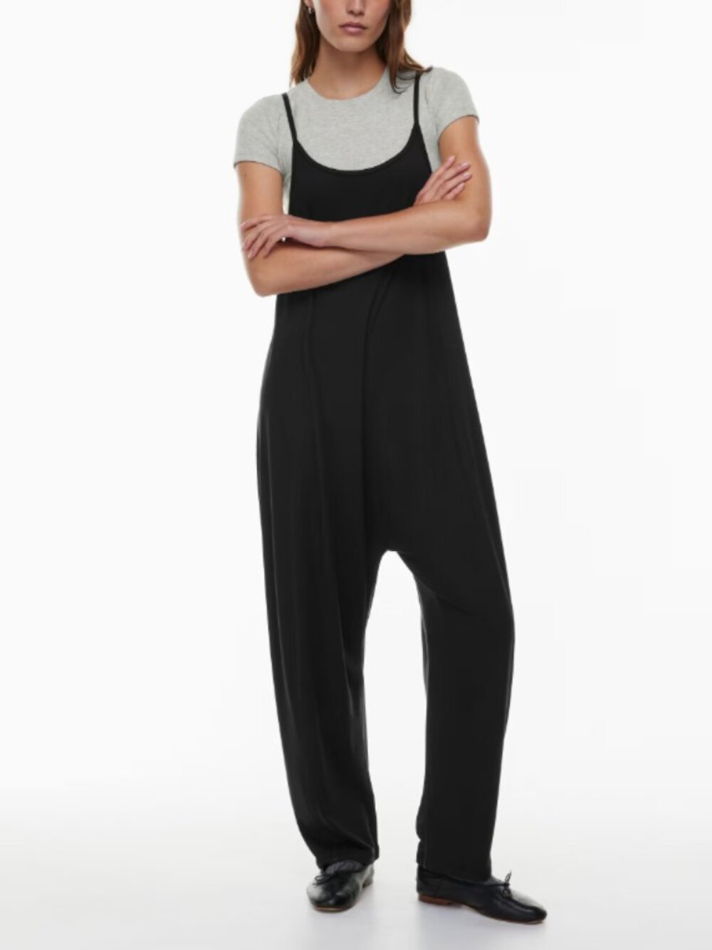 Aritzia Wilfred Free Sakura Jumpsuit Onesie Black Relux Jersey Harem Size Large
